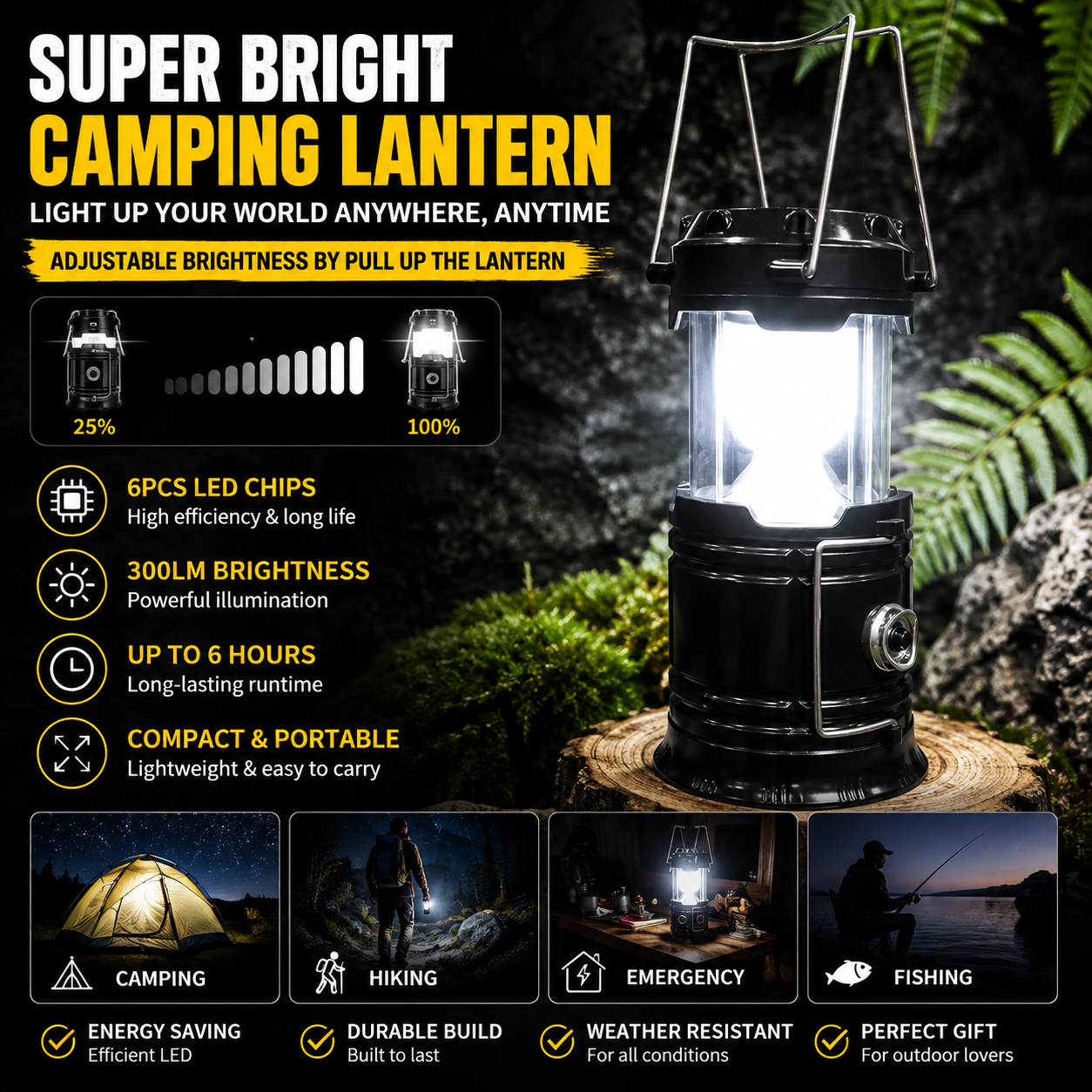 💡2-in-1 Camping Lantern & Flashlight