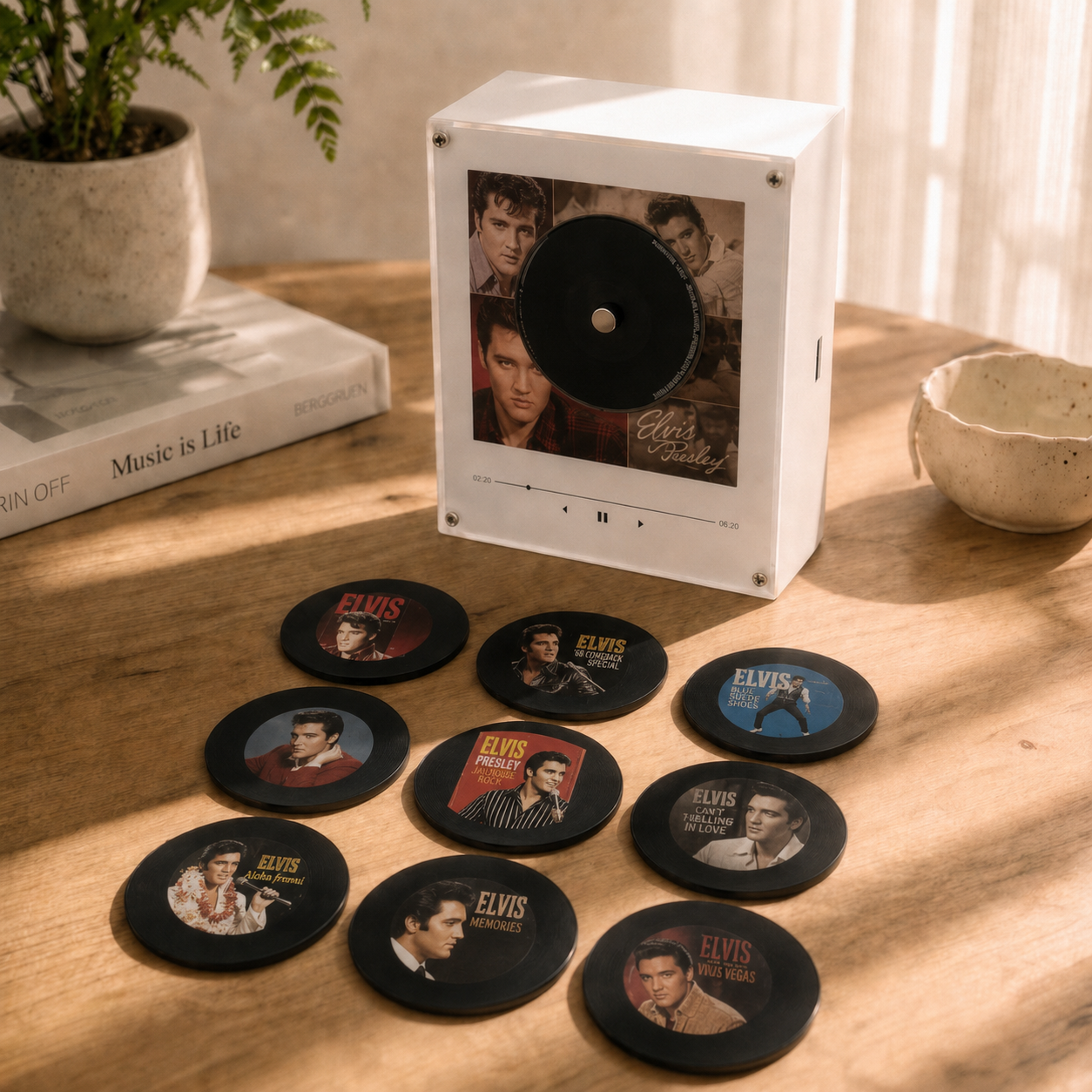 🎵 MagnetTunes Retro Vinyl Music Player – Magnetic NFC Record Album Display & Wireless Speaker Decor[FREE SHIPPING]