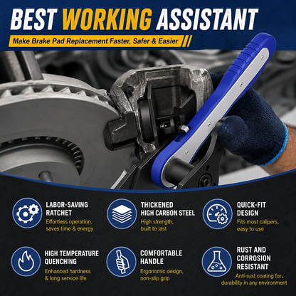 🚗Brake Caliper Piston Press Tool – 360° Rotating Wrench