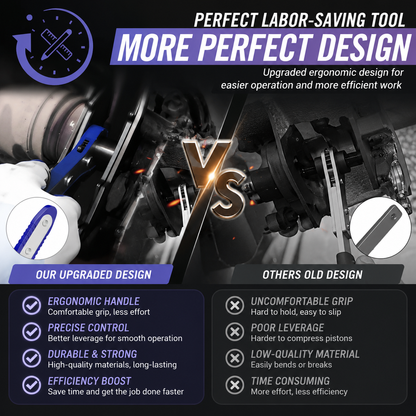 🚗Brake Caliper Piston Press Tool – 360° Rotating Wrench