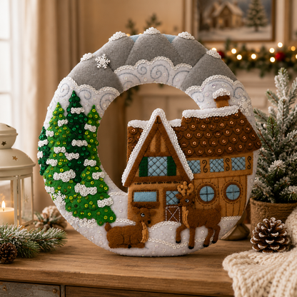 🎁Hand-Sewn Felt Holiday Wreath – Bring Every Celebration to Life