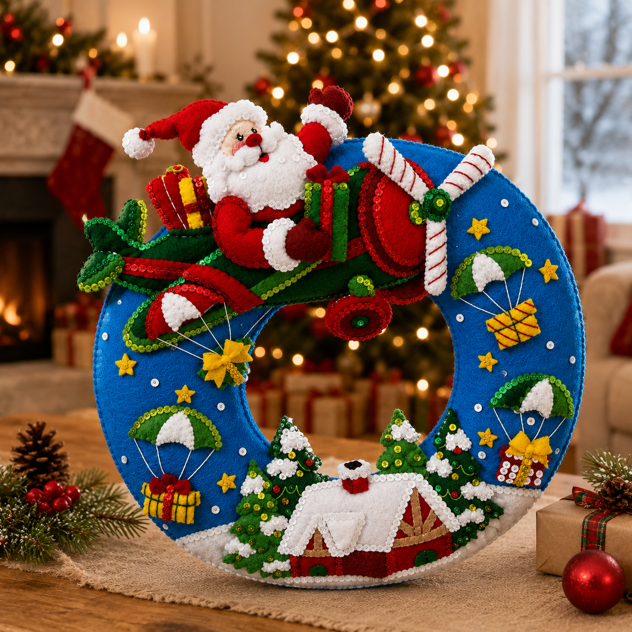 🎁Hand-Sewn Felt Holiday Wreath – Bring Every Celebration to Life