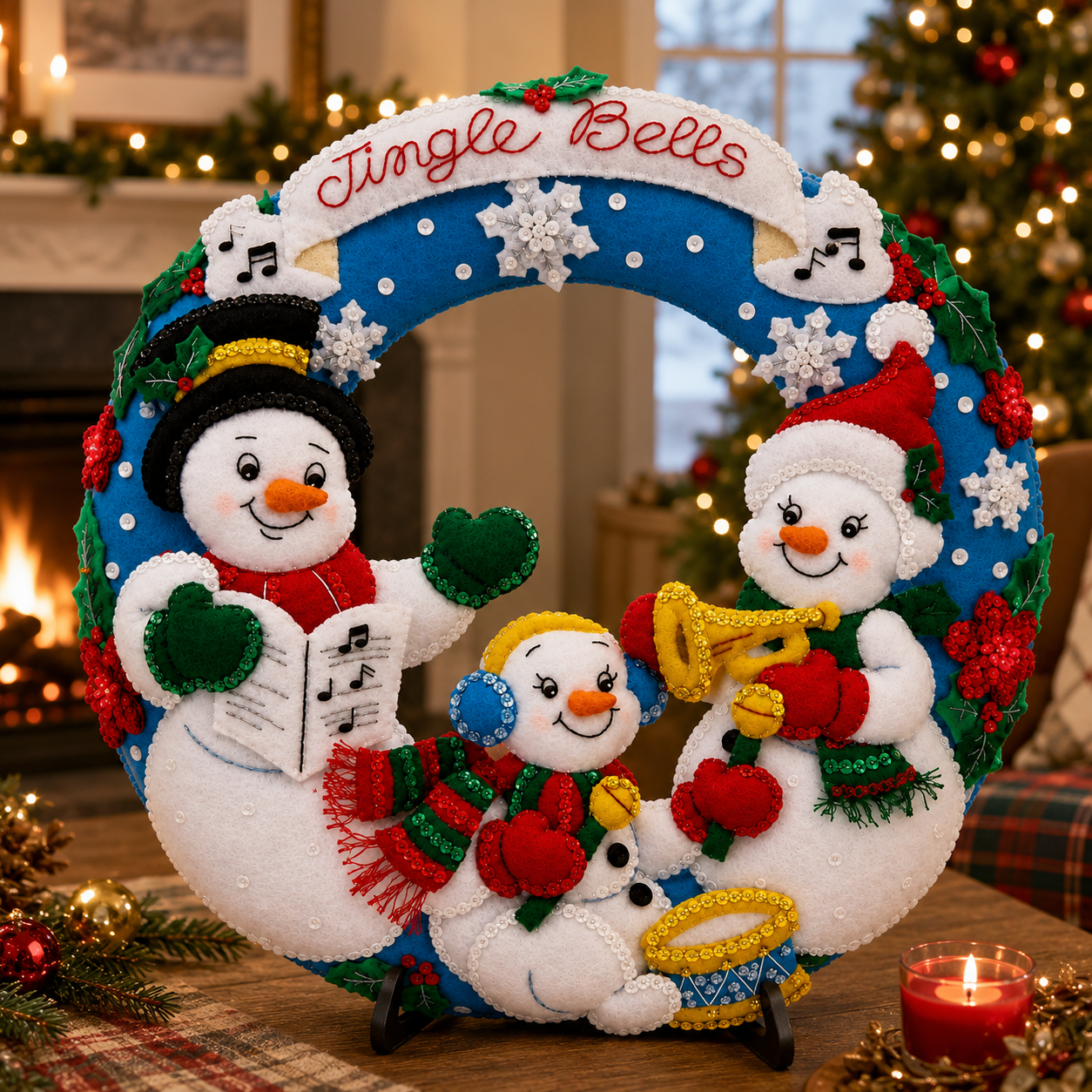 🎁Hand-Sewn Felt Holiday Wreath – Bring Every Celebration to Life