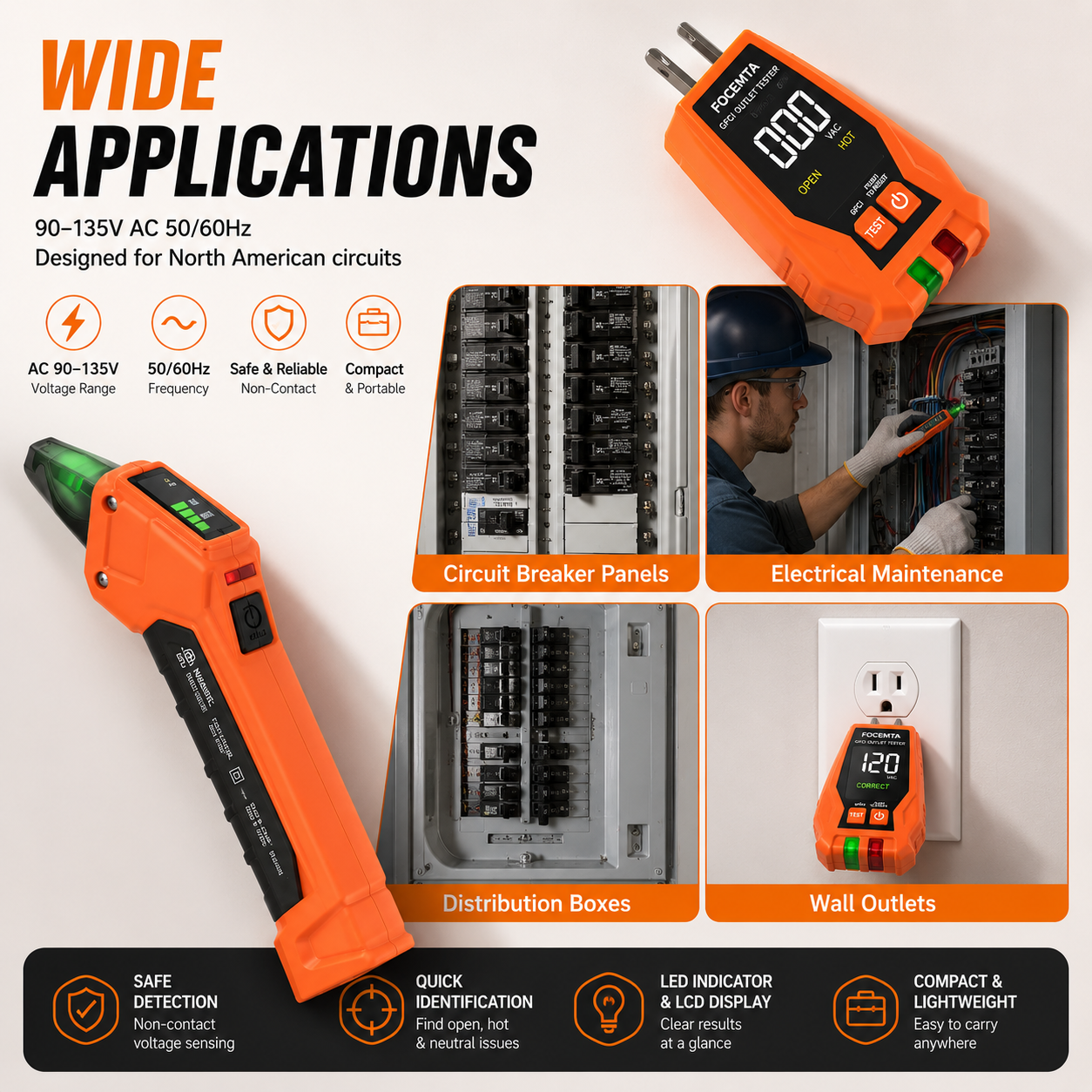 Klein Tools 80016 Circuit Breaker Finder Tool Kit, GFCI Outlet Tester, 2-Piece Set