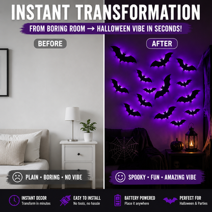 Light Up Your Walls with Halloween Bat Atmosphere Decor