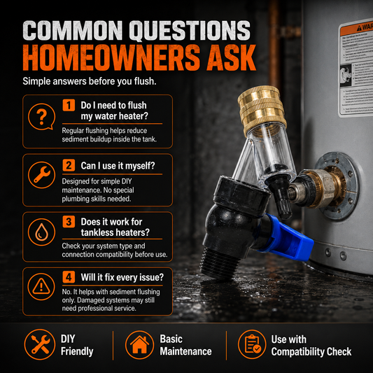 🚿 Water Heater Flush Tool – Remove Sediment Fast & Help Extend Tank Life Without a Plumber