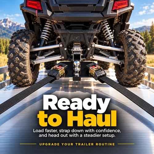 UTV & ATV Receiver Tie-Down Kit – Dual Ratchet Straps & Removable Bracket