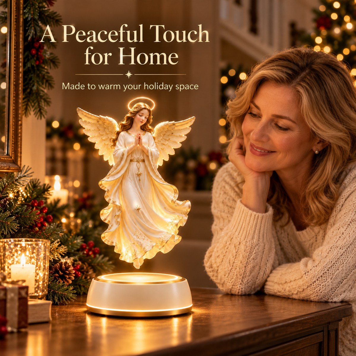 ✨ Angel of Light Levitation™ – Floating Christmas Angel Glow