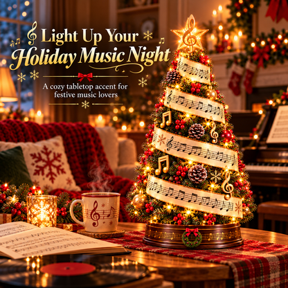 🎼 Sheet Music Christmas Tree Light – LED Musical Holiday Decor for Music Lovers