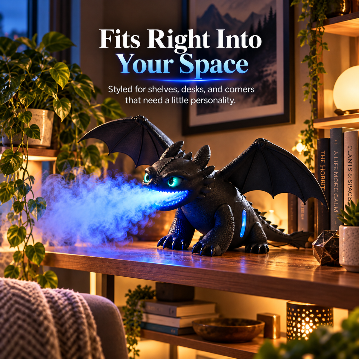 🐉 Dragon Breath Mist Humidifier – Blue LED Fantasy Desk Decor