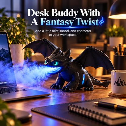 🐉 Dragon Breath Mist Humidifier – Blue LED Fantasy Desk Decor