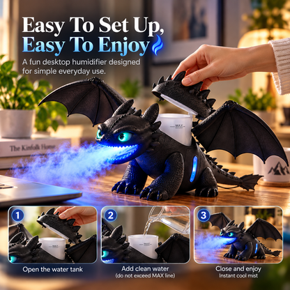 🐉 Dragon Breath Mist Humidifier – Blue LED Fantasy Desk Decor