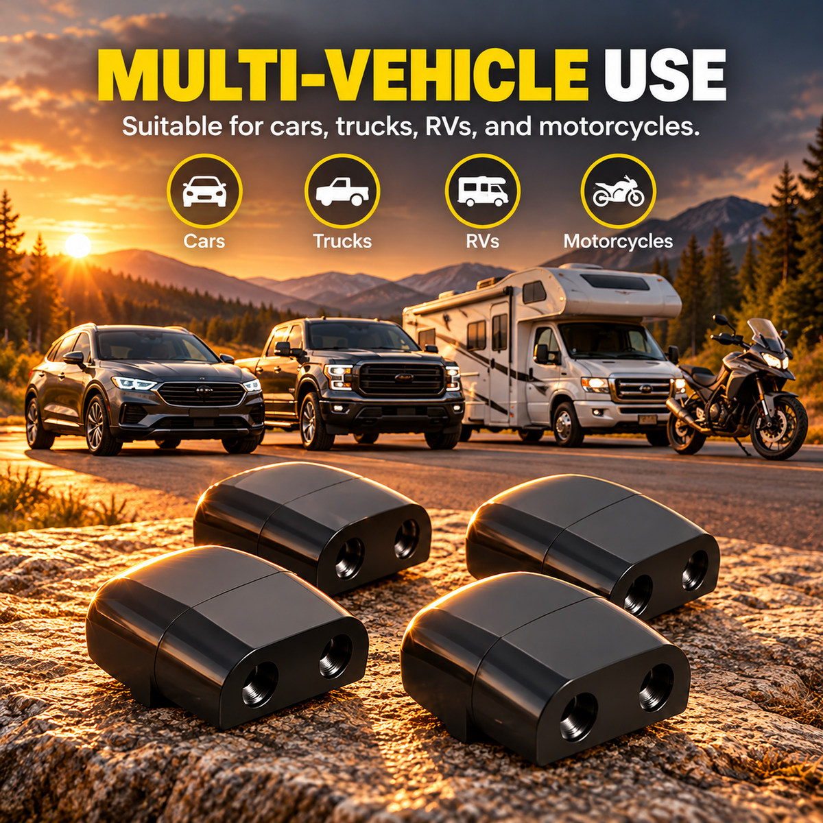 🦌 4-Pack Deer Warning Whistles – Air-Activated, Easy-Mount Wildlife Alert Accessories for Cars, Trucks & RVs 🚗