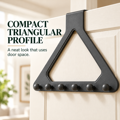 🏡 Over-the-Door 6-Hook Organizer | No-Drill Space-Saving Rack for Clothes, Towels & Bags