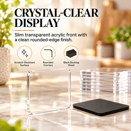 📸 DIY Magnetic Photo Keeper Kit – 20 Clear Acrylic Mini Frames for Memories, Pets & Personalized Gifts ✨