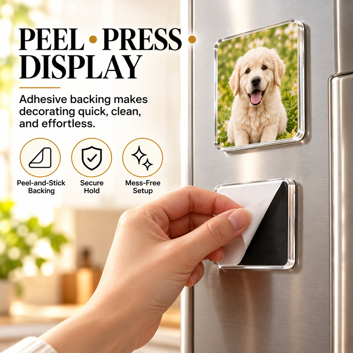 📸 DIY Magnetic Photo Keeper Kit – 20 Clear Acrylic Mini Frames for Memories, Pets & Personalized Gifts ✨