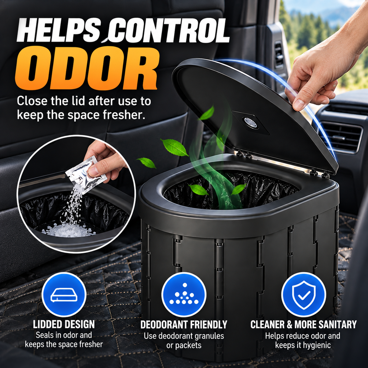 🚗 Portable Folding Car Toilet – Compact Travel & Camping Emergency Toilet