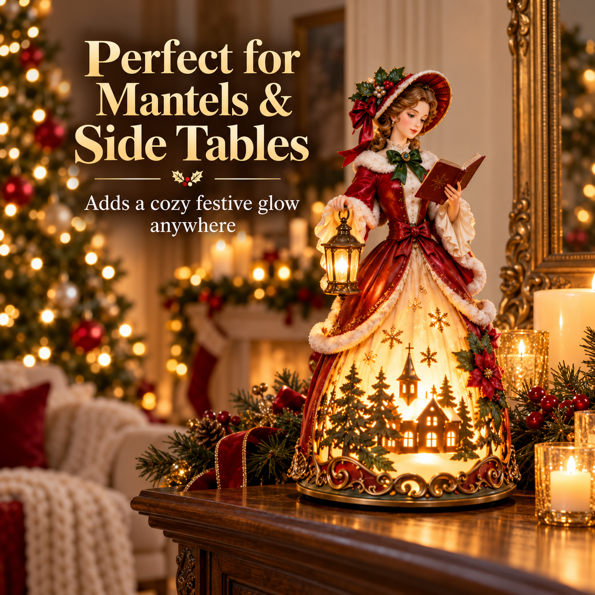✨ Victorian Christmas Caroler Lamp – A Glowing Old-Fashioned Christmas Scene
