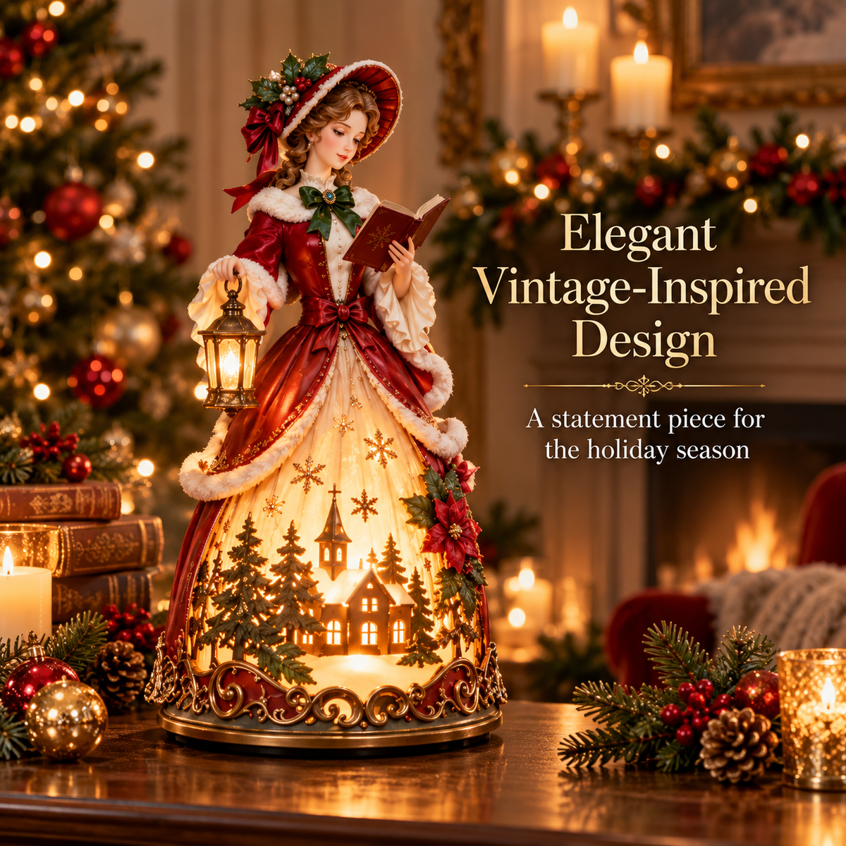 ✨ Victorian Christmas Caroler Lamp – A Glowing Old-Fashioned Christmas Scene