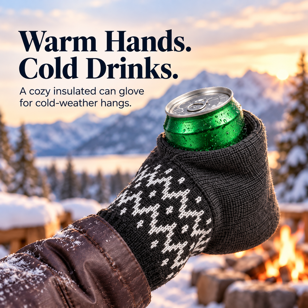 Winter Can Glove – Cozy Insulated Beverage Holder for Cold-Weather Hangouts