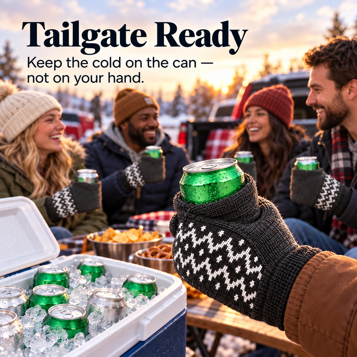 Winter Can Glove – Cozy Insulated Beverage Holder for Cold-Weather Hangouts