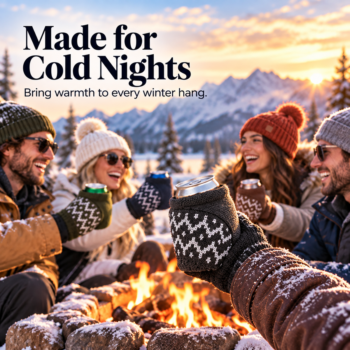 Winter Can Glove – Cozy Insulated Beverage Holder for Cold-Weather Hangouts