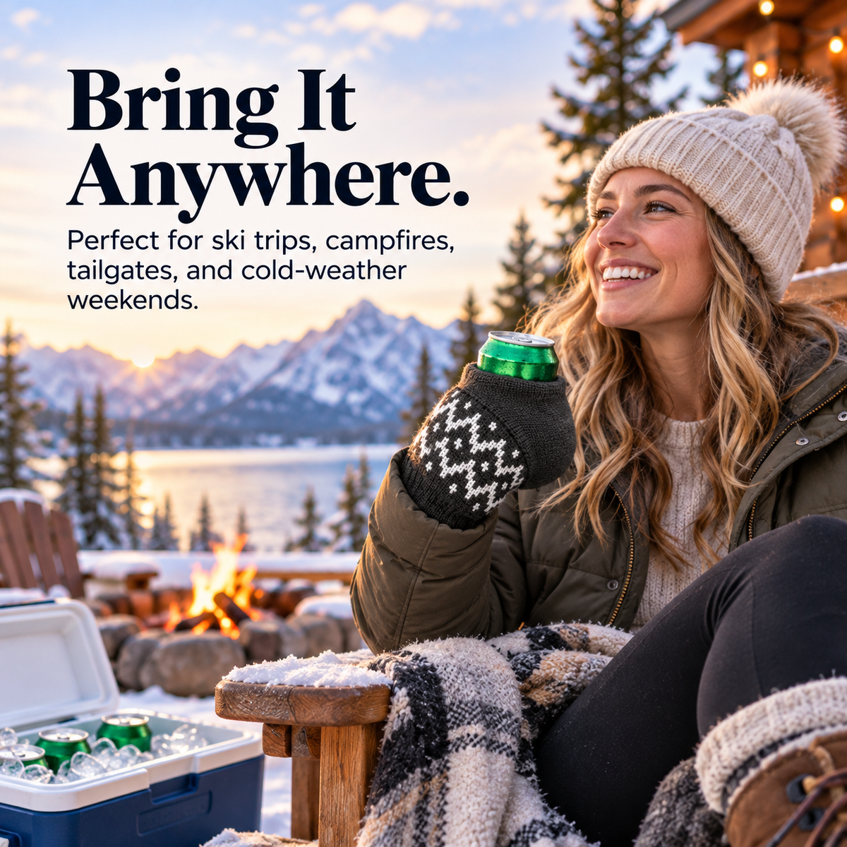 Winter Can Glove – Cozy Insulated Beverage Holder for Cold-Weather Hangouts