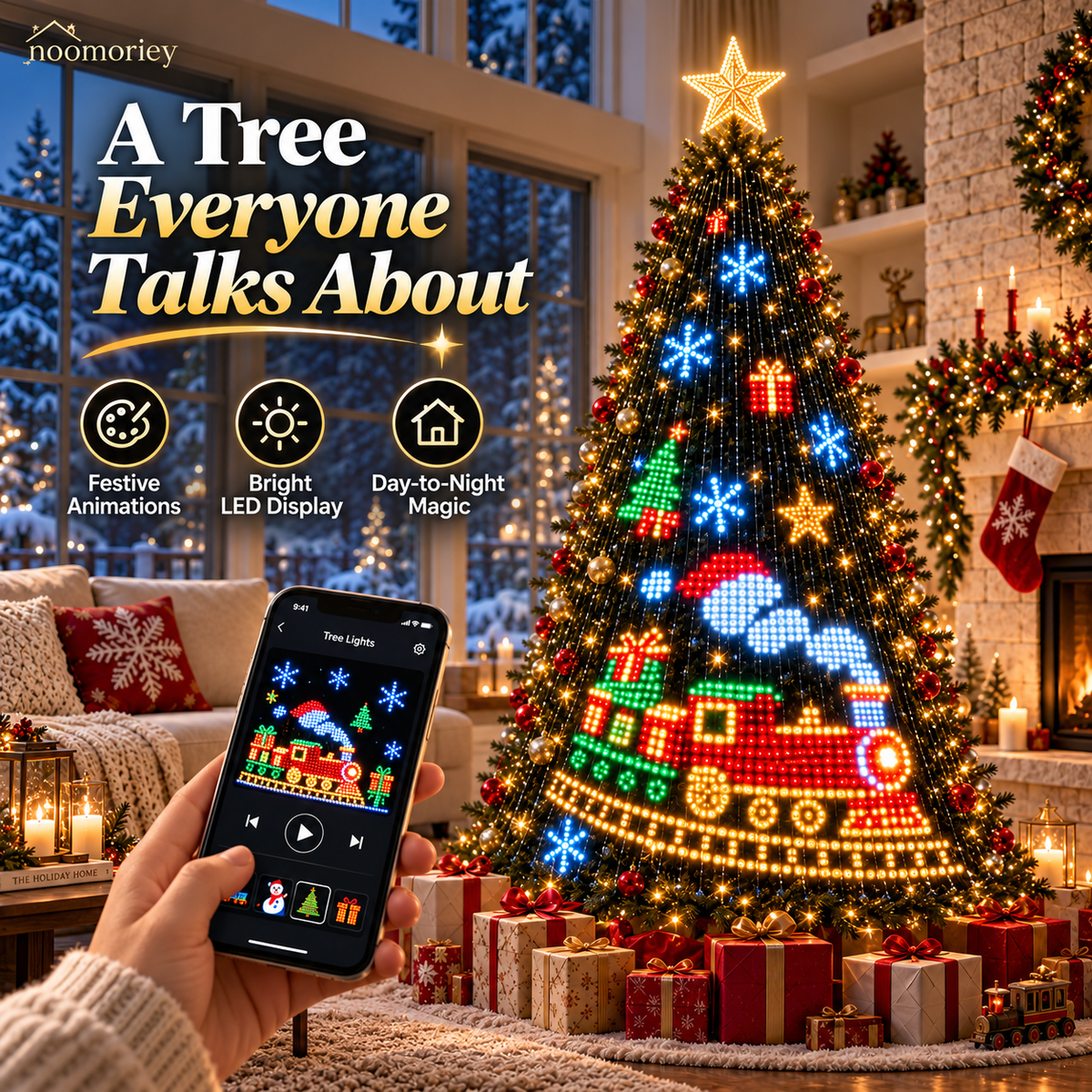 🎄 Smart LED Christmas Tree Lights ✨ DIY Holiday Patterns App Control Decoration