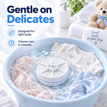 🫧 Portable Ultrasonic Mini Washer – 3-Mode Cleaner for Clothes & Dishes
