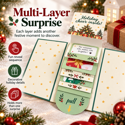🎄 Christmas Surprise Gift Card Booklet – Interactive Pull-Tab Holiday Gift Holder