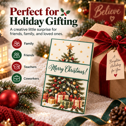 🎄 Christmas Surprise Gift Card Booklet – Interactive Pull-Tab Holiday Gift Holder