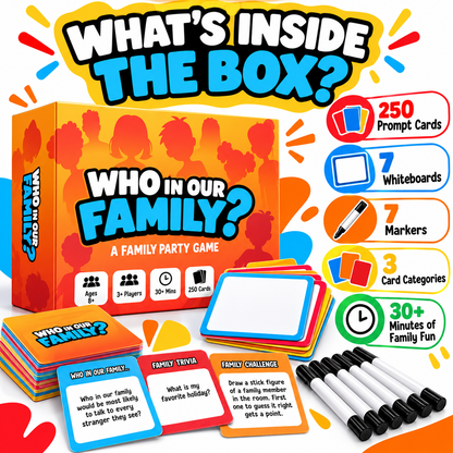 😂 Limited Time: 50% OFF – "Who In Our Family?" Hilarious Party Game for Family Game Night