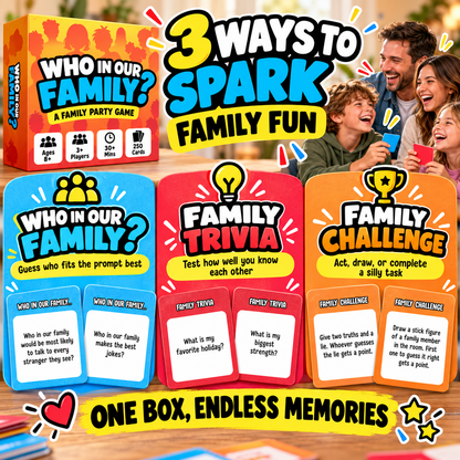 😂 Limited Time: 50% OFF – "Who In Our Family?" Hilarious Party Game for Family Game Night