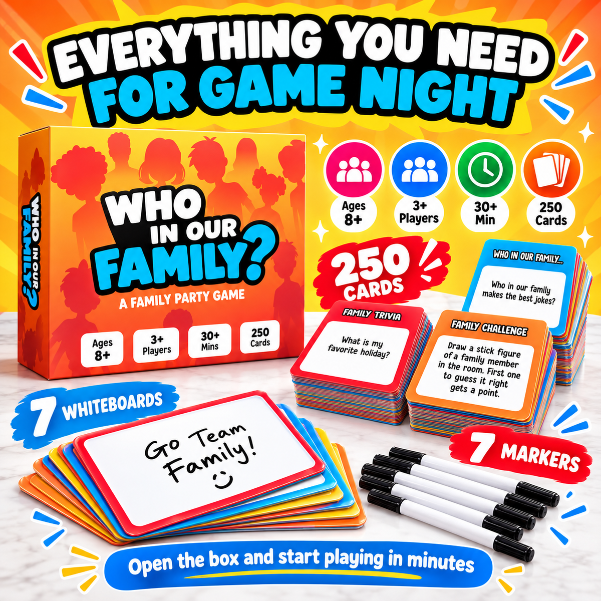 😂 Limited Time: 50% OFF – "Who In Our Family?" Hilarious Party Game for Family Game Night