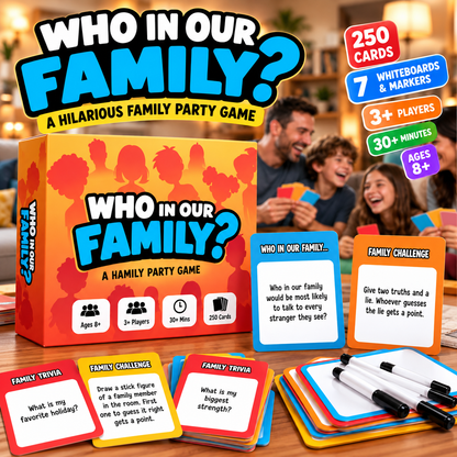 😂 Limited Time: 50% OFF – "Who In Our Family?" Hilarious Party Game for Family Game Night