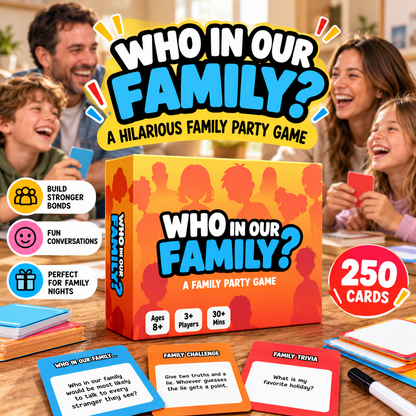 😂 Limited Time: 50% OFF – "Who In Our Family?" Hilarious Party Game for Family Game Night
