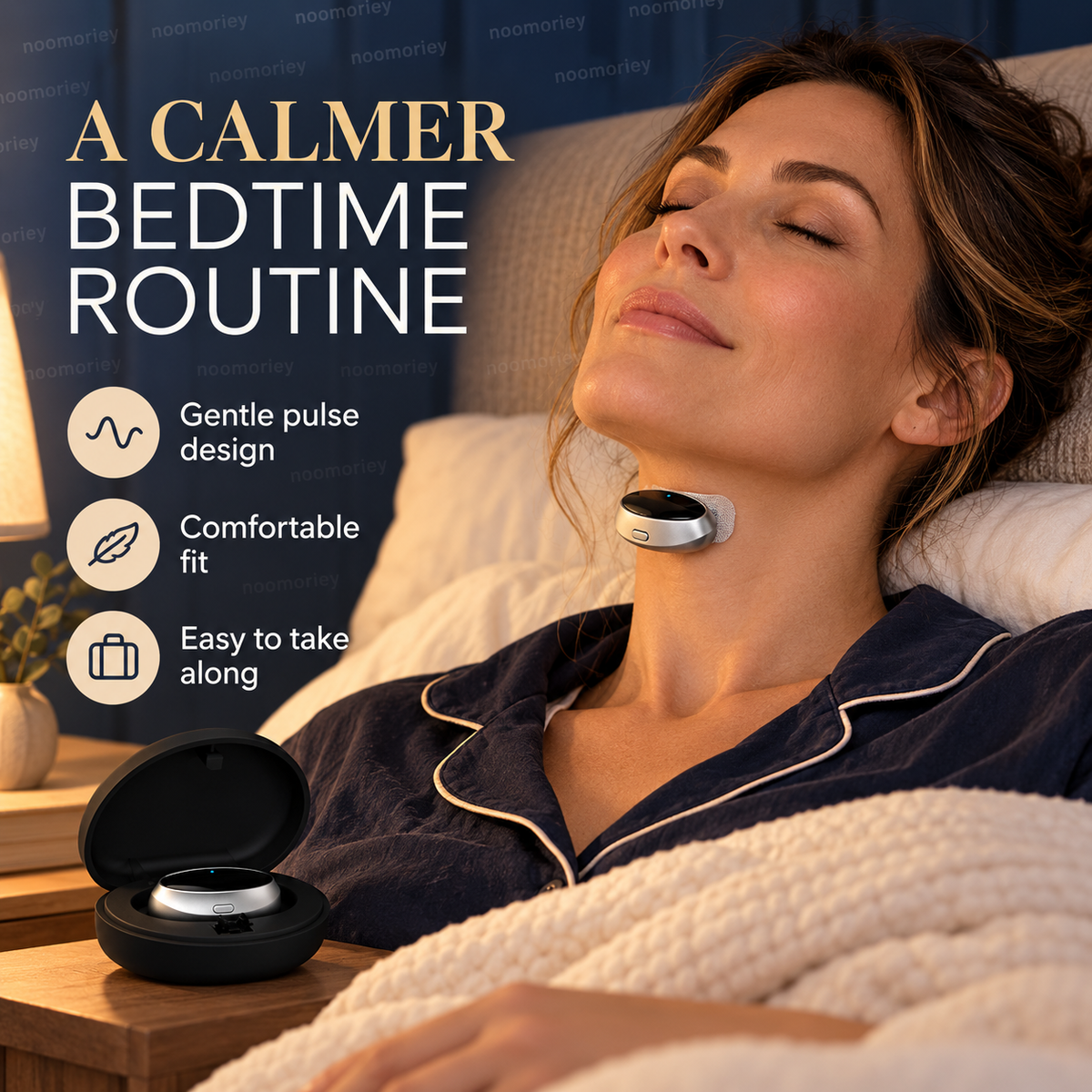 🌙 Rechargeable Wearable Anti-Snoring Aid – Compact Electronic Pulse Device