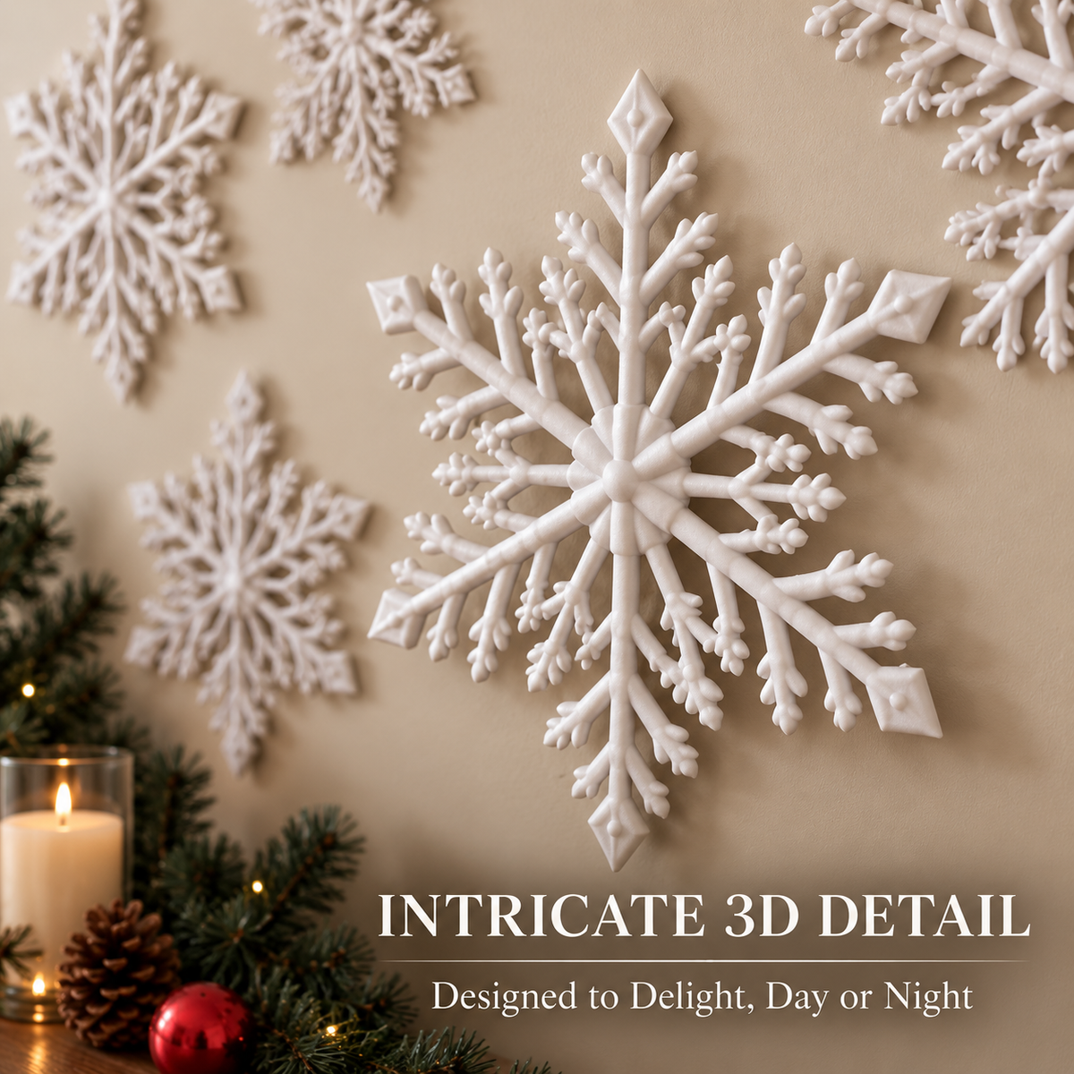 ❄️LED Snowflake Wall Lights — 3D Christmas Wall Decor