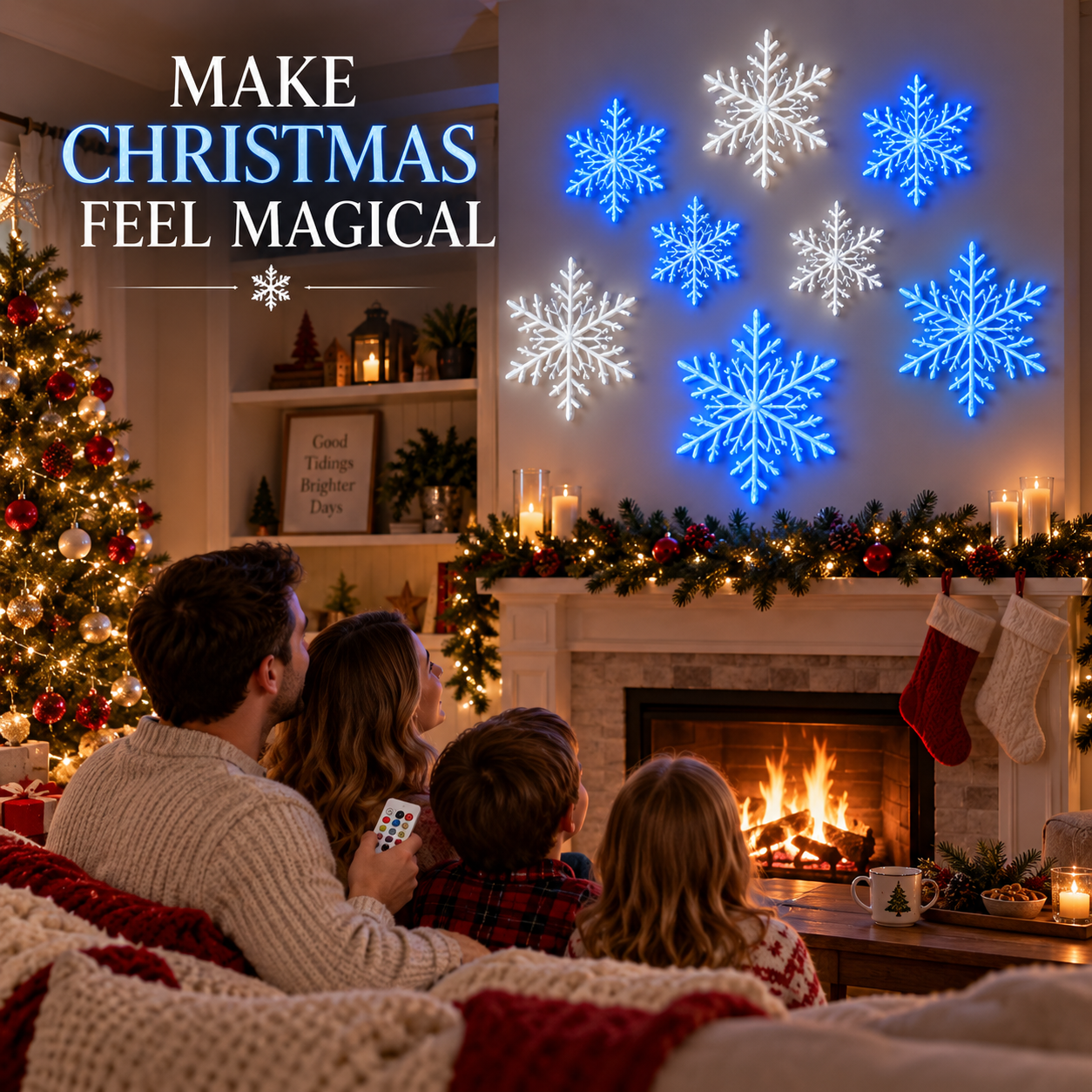 ❄️LED Snowflake Wall Lights — 3D Christmas Wall Decor