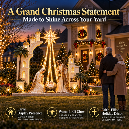 ✨ Christmas Star Nativity Light™ – Illuminated Holy Family Outdoor Yard Display