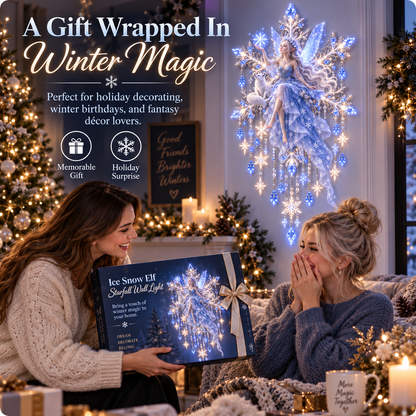 ❄️ Ice Snow Elf Wall Light | Illuminated Winter Fairy Décor