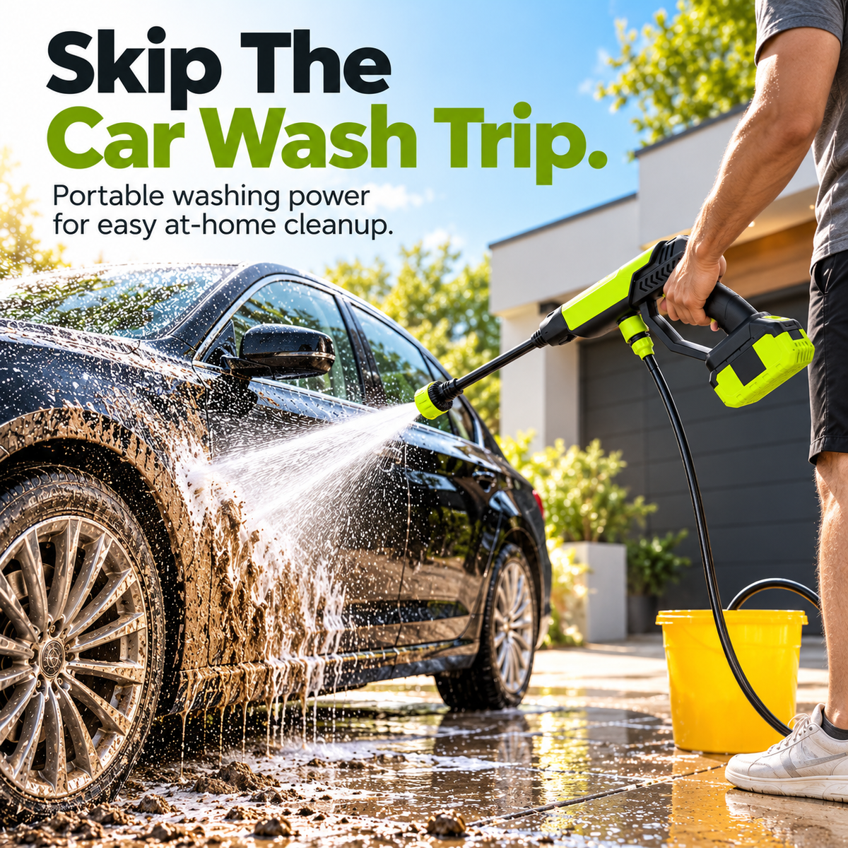 🔋 Cordless Portable Pressure Washer | Bucket-Fed Car & Outdoor Cleaner