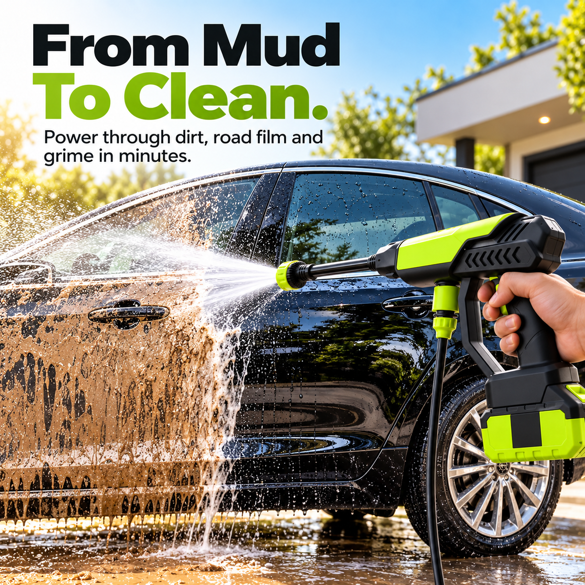 🔋 Cordless Portable Pressure Washer | Bucket-Fed Car & Outdoor Cleaner