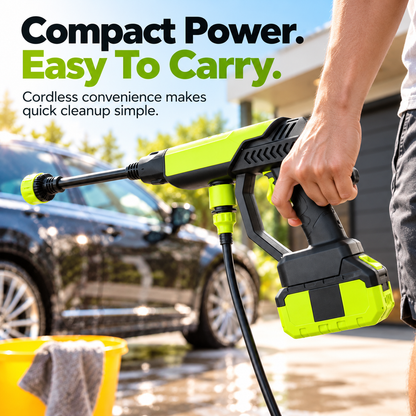 🔋 Cordless Portable Pressure Washer | Bucket-Fed Car & Outdoor Cleaner