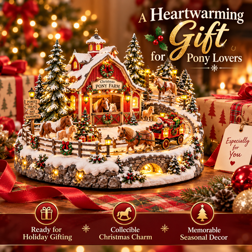 🐴 Christmas Pony Farm Village – Animated Holiday Scene