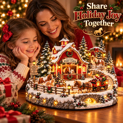 🐴 Christmas Pony Farm Village – Animated Holiday Scene