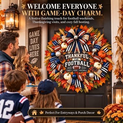 🏈🪷Thanksgiving Football Wreath, Best Front Door Wreath of 2026