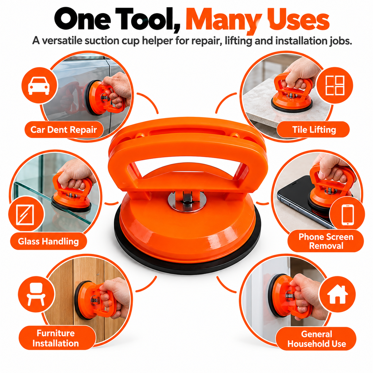🚗Heavy-Duty Suction Cup Dent Puller – Multi-Purpose Panel Lifter