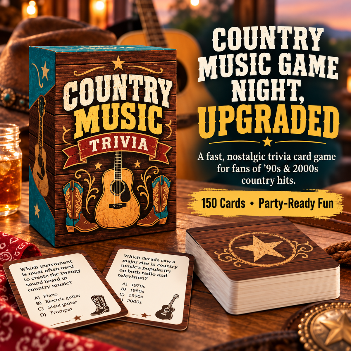 🎸 Country Music Trivia Game 🎶 | 90s & 2000s Throwback Party Fun!
