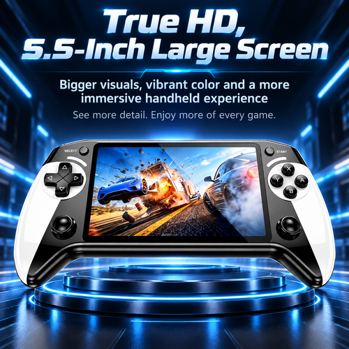 🎮 Portable Retro Game Console –  5.5' HD Screen & 10 Retro Systems
